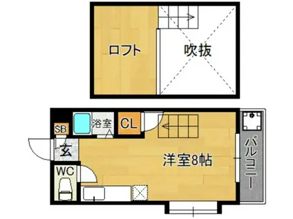 セピアハイツ日佐(ワンルーム/1階)の間取り写真