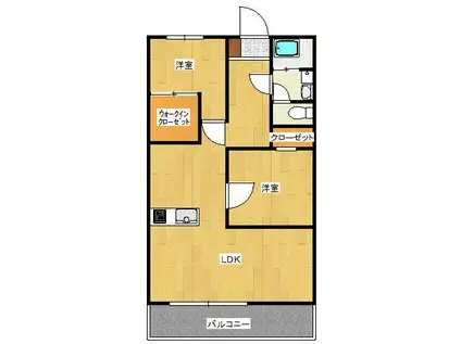 フェニックス柳瀬ビルディング(2LDK/2階)の間取り写真