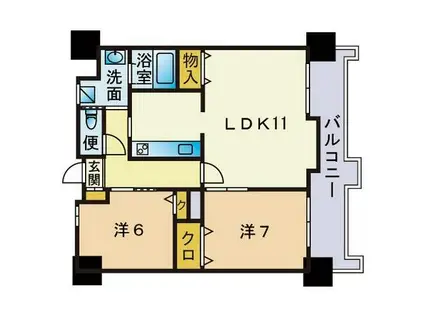 サンセール諸岡(2LDK/3階)の間取り写真