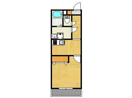 博多南線 博多南駅 徒歩27分 3階建 築9年(1DK/1階)の間取り写真