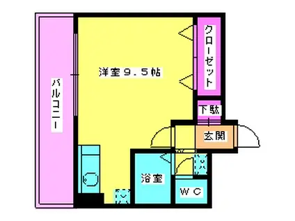 エース参番館(ワンルーム/3階)の間取り写真