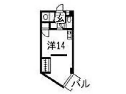 グローバル博多南(ワンルーム/2階)の間取り写真