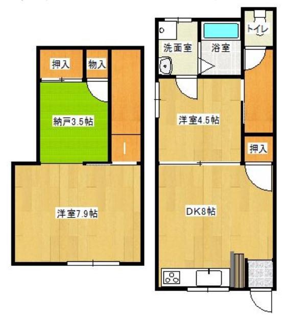 シャイニー春日(2DK/2階)の間取り写真