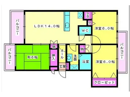 ファーストハイツ95(3LDK/2階)の間取り写真