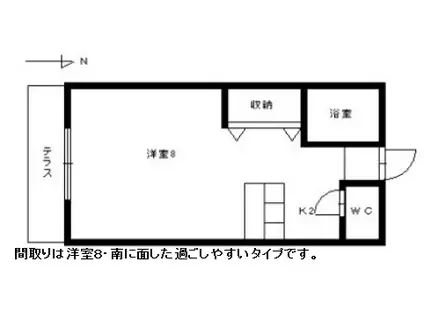 メゾンド・レーヴ(1K/1階)の間取り写真