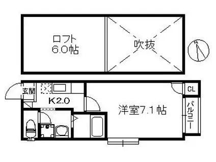 レーヴィ井尻(1K/1階)の間取り写真