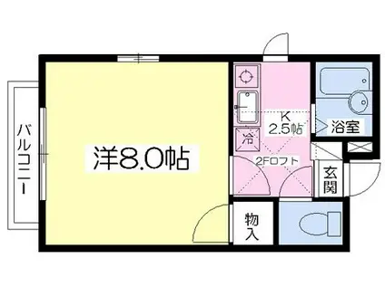 西鉄天神大牟田線 井尻駅 徒歩16分 2階建 築26年(1K/2階)の間取り写真