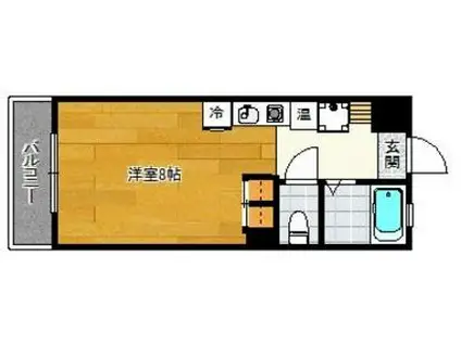 鹿児島本線 南福岡駅 徒歩12分 4階建 築36年(ワンルーム/2階)の間取り写真
