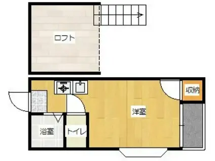 ハイビレッジ井尻(ワンルーム/1階)の間取り写真