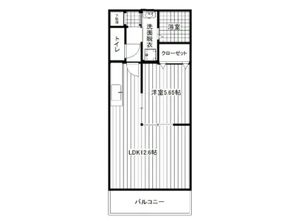 博多南線 博多南駅 徒歩6分 5階建 築24年(1LDK/1階)の間取り写真