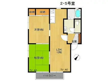 博多南線 博多南駅 徒歩33分 2階建 築30年(2LDK/1階)の間取り写真