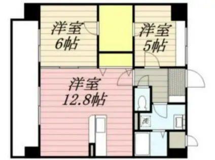 鹿児島本線 笹原駅 徒歩15分 10階建 築10年(2LDK/6階)の間取り写真