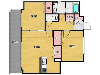 西鉄天神大牟田線 雑餉隈駅 徒歩11分 11階建 築13年(2LDK/5階)の間取り写真