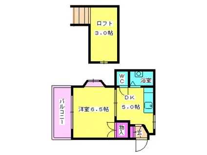 ハイツルミエール(1DK/2階)の間取り写真