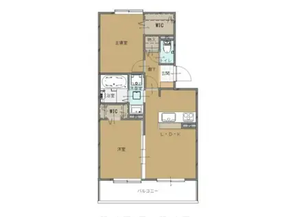 ロイヤルハイツ那珂川(2LDK/1階)の間取り写真