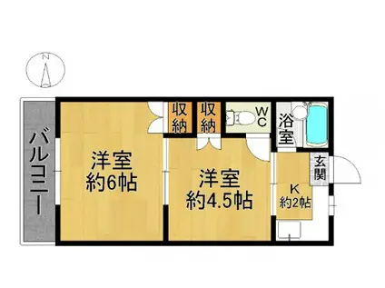 清流ハイツA(2K/3階)の間取り写真