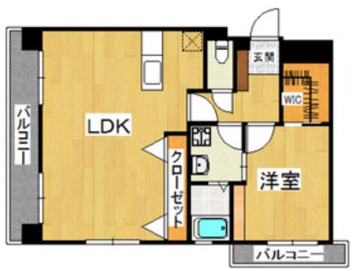 西鉄天神大牟田線 雑餉隈駅 徒歩8分 5階建 築23年(1LDK/4階)の間取り写真