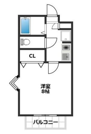ガーデナ-ズ那珂川Ⅰ(1K/1階)の間取り写真