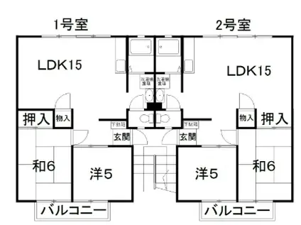 ソレイユ柳瀬(2LDK/1階)の間取り写真