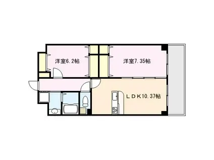 第36川崎ビル(2LDK/2階)の間取り写真