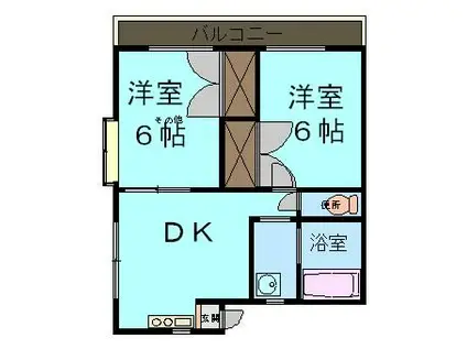 喜峰ハイツⅡ(2DK/1階)の間取り写真