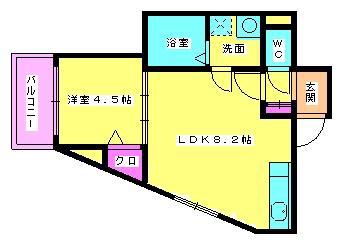 エスベランサ(1LDK/1階)の間取り写真