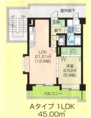 コンフォルテヴォレ春日(1LDK/5階)の間取り写真