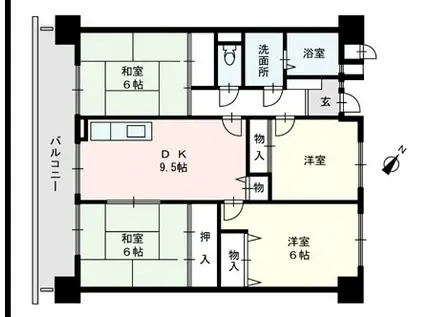第2日佐住吉ビル(4LDK/3階)の間取り写真