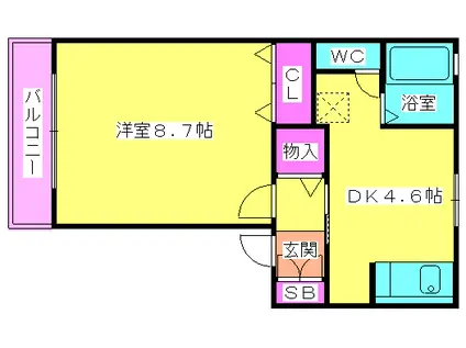 西鉄天神大牟田線 井尻駅 徒歩9分 2階建 築28年(1DK/2階)の間取り写真