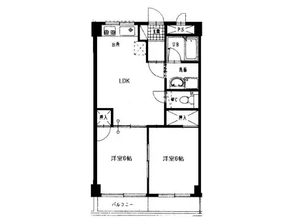 メゾン・ド・ファミーユ(2LDK/1階)の間取り写真