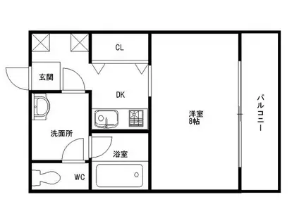 鹿児島本線 南福岡駅 徒歩21分 2階建 築25年(1K/1階)の間取り写真