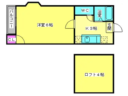 NUTRIMO井尻(1K/1階)の間取り写真