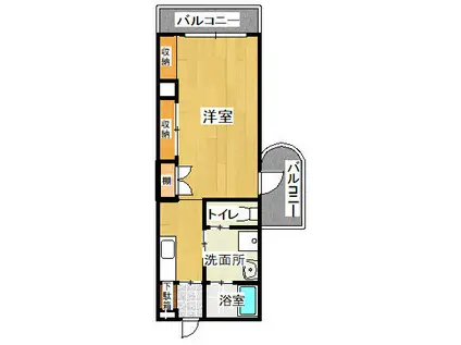 日宝サンセーヌ大橋南(ワンルーム/11階)の間取り写真