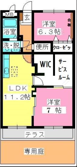 ファミール大谷(2SLDK/3階)の間取り写真