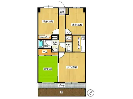 サンステージ福岡南(3LDK/1階)の間取り写真