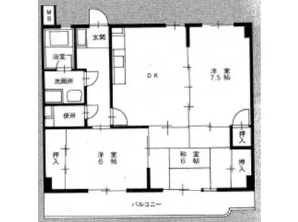 アルーバ・プランタン(3LDK/4階)の間取り写真