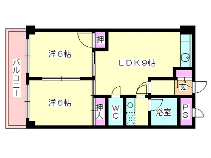 メゾン・ド・ファミーユ(2LDK/3階)の間取り写真