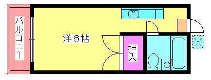 ファミュローズ(ワンルーム/1階)の間取り写真