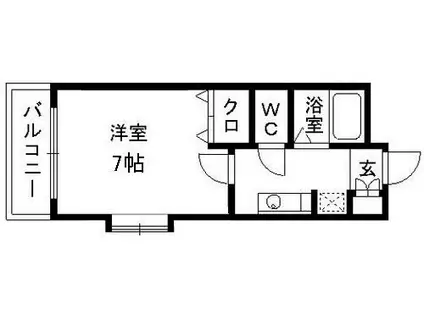 リヴィエール春日(1K/2階)の間取り写真