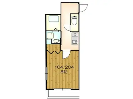 SOLEIL LEVENT(1K/2階)の間取り写真