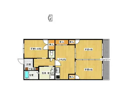 第二松尾ビル(3LDK/3階)の間取り写真