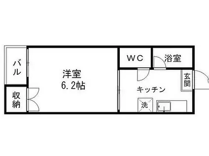 寿町ハイツ(1DK/5階)の間取り写真