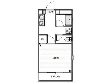 ハイホーム的場(1K/2階)の間取り写真
