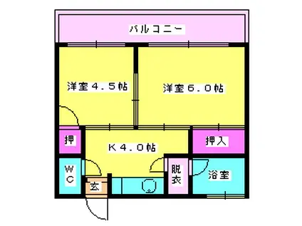 OLD IS GOOD井尻(2K/2階)の間取り写真