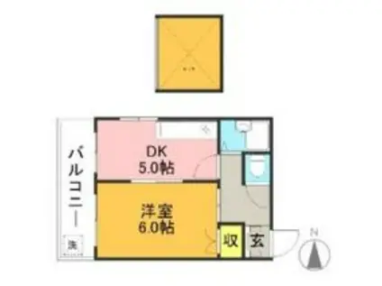 ハイツルミエール(1DK/2階)の間取り写真