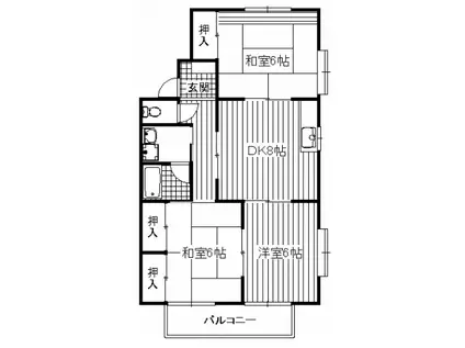 アーバンハウス(3DK/2階)の間取り写真