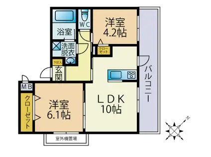 MITTE(2LDK/1階)の間取り写真