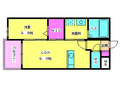 モアプラス井尻インディヴィ(1LDK/5階)の間取り写真