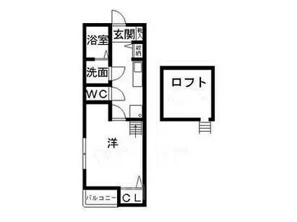 コスモエルスト(1K/2階)の間取り写真