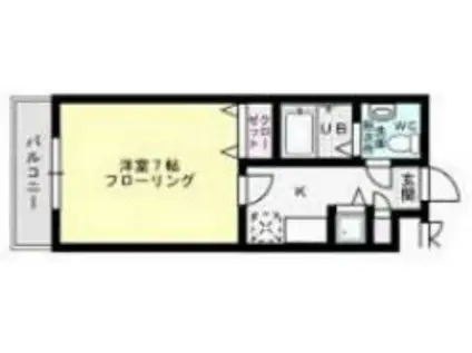 PURE・ファースト(1K/1階)の間取り写真